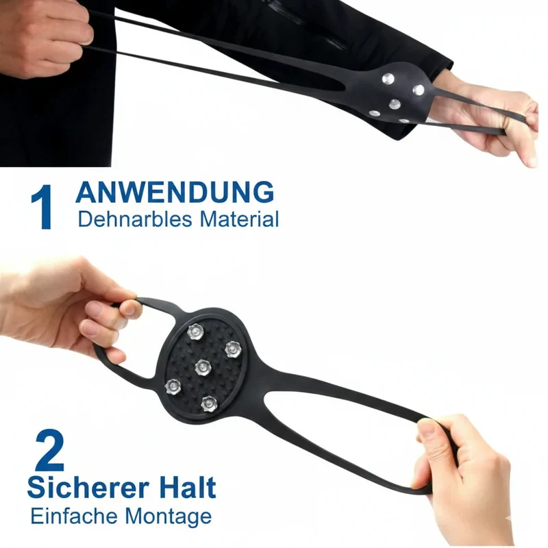 Anti-Rutsch Schuhüberzüge mit 5 Stahlzähnen – Winter Eiskrallen Größe 35–40
