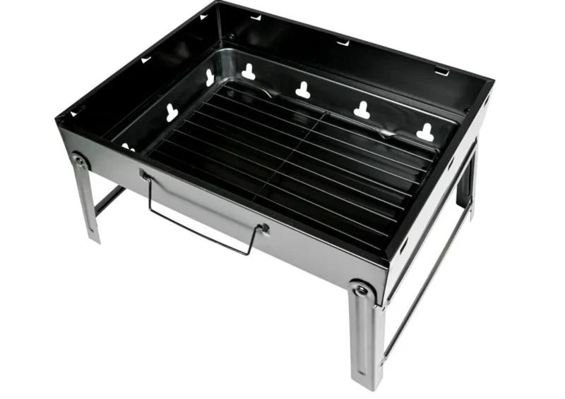 Tragbarer Holzkohlegrill Campinggrill Tischgrill BBQ Grill 35x27x20cm