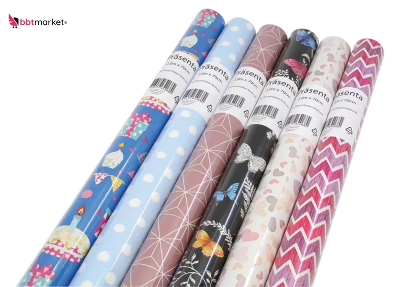 Geschenkpapier Rolle 2m x 70cm bunt Geburtstag Geschenkpapier Mix 1 Rolle