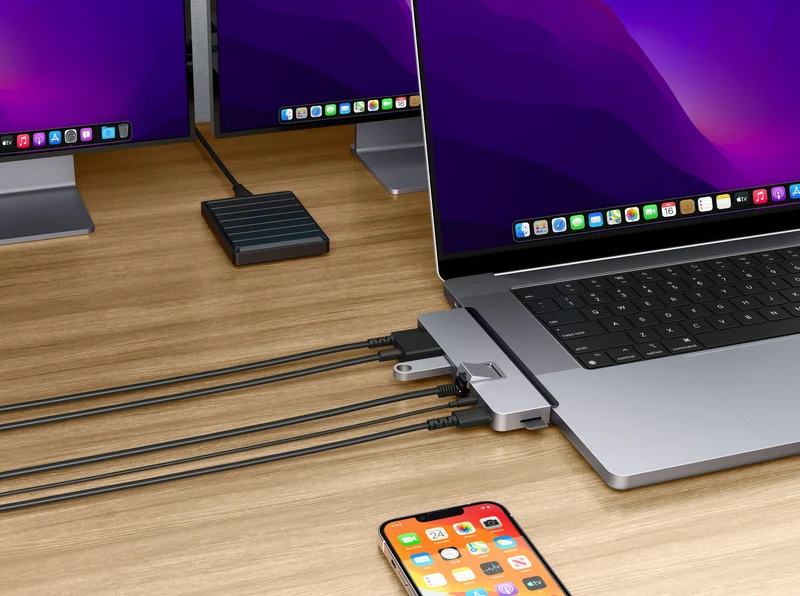 HyperDrive DUO PRO 7-in-2 USB-C Hub - Grey