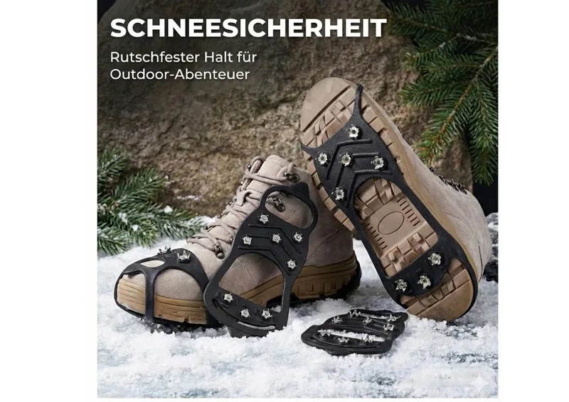 Rutschfeste Schuhüberzüge Spikes 8 Edelstahlzähne Winter Größe L 40-46