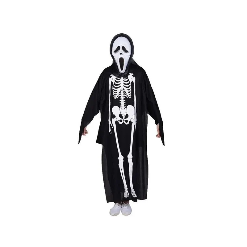 Skelett Kostüm Damen & Kinder Halloween Jumpsuit Cosplay Karneval Verkleidung