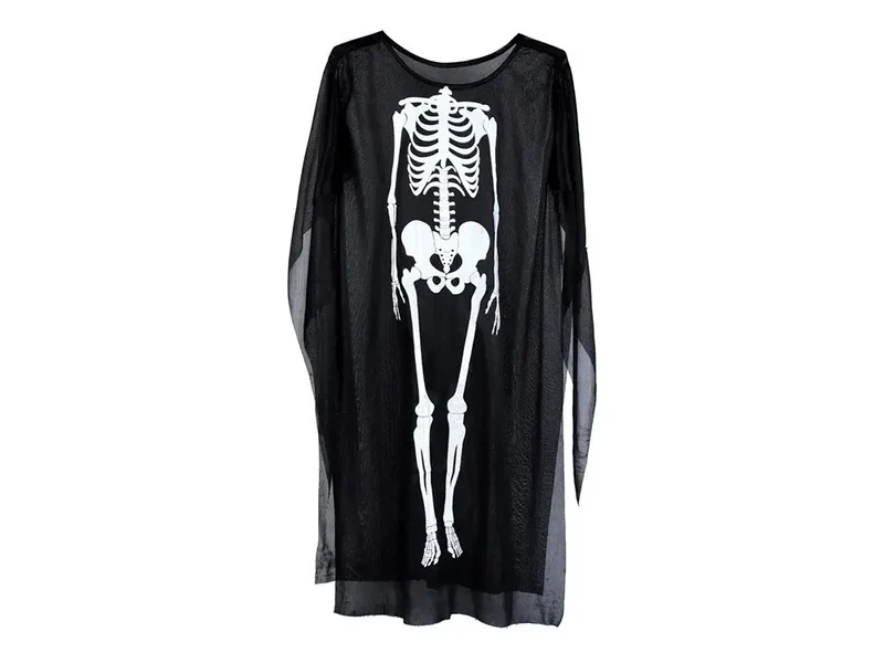 Skelett Kostüm Halloween Schwarz Langarm Verkleidung Karneval Universal