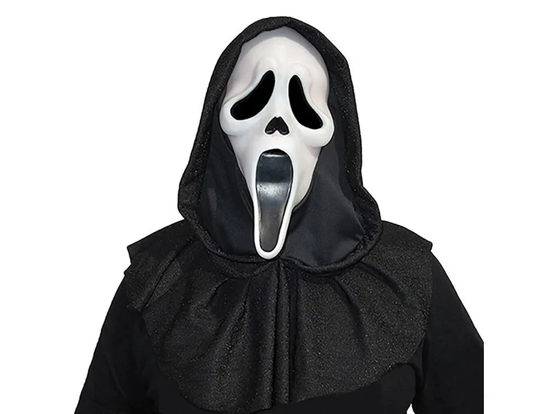 Horror Maske Halloween Gruselmaske Schwarz Weiß 35cm Party Verkleidung