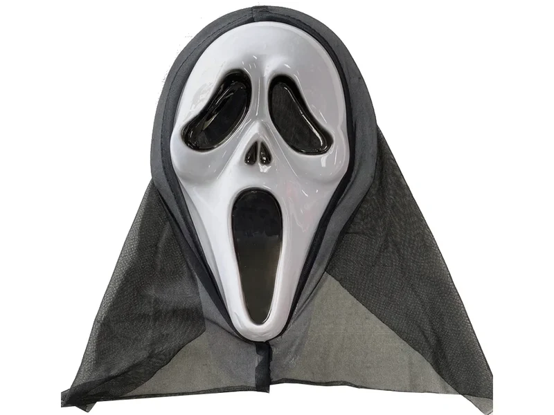 Horror Maske Halloween Gruselmaske Schwarz Weiß 35cm Party Verkleidung