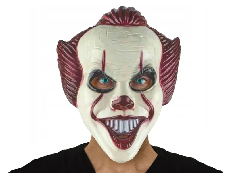 Halloween Pennywise Clown Maske – Horror Cosplay Maske für Erwachsene, Weiß