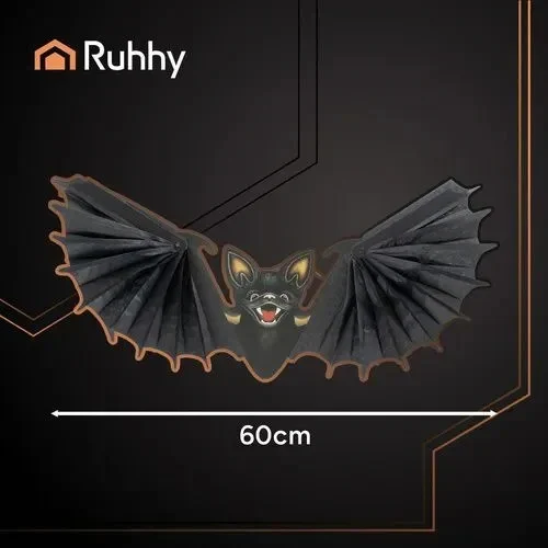 Halloween Fledermaus Deko 60cm Hängend Schwarz Gruseldeko Horror Party Groß