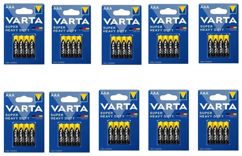 VARTA AAA Batterien R03 1,5V Micro Zink-Kohle 800mAh für Uhren Fernbedienung