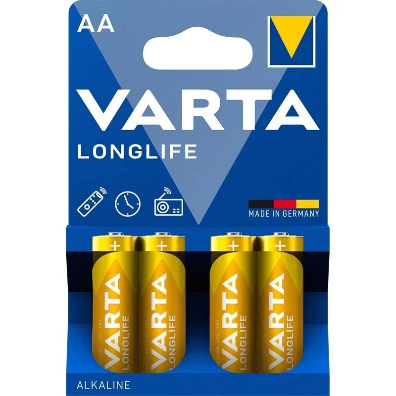 VARTA AA Batterien LR6 1,5V Longlife Alkaline Mignon MN1500 Typ 4106