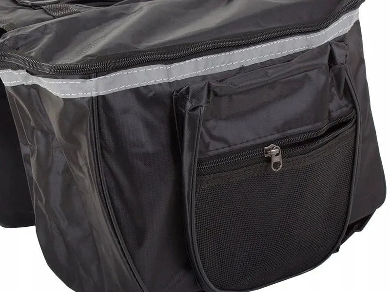 Fahrradtasche Gepäckträger 28L Doppelpacktasche 2 Fächer Reflektierend Schwarz