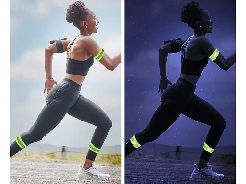 2x Reflektorband reflektierendes Armband Reflektor Fahrrad Joggen Laufen Leuchte
