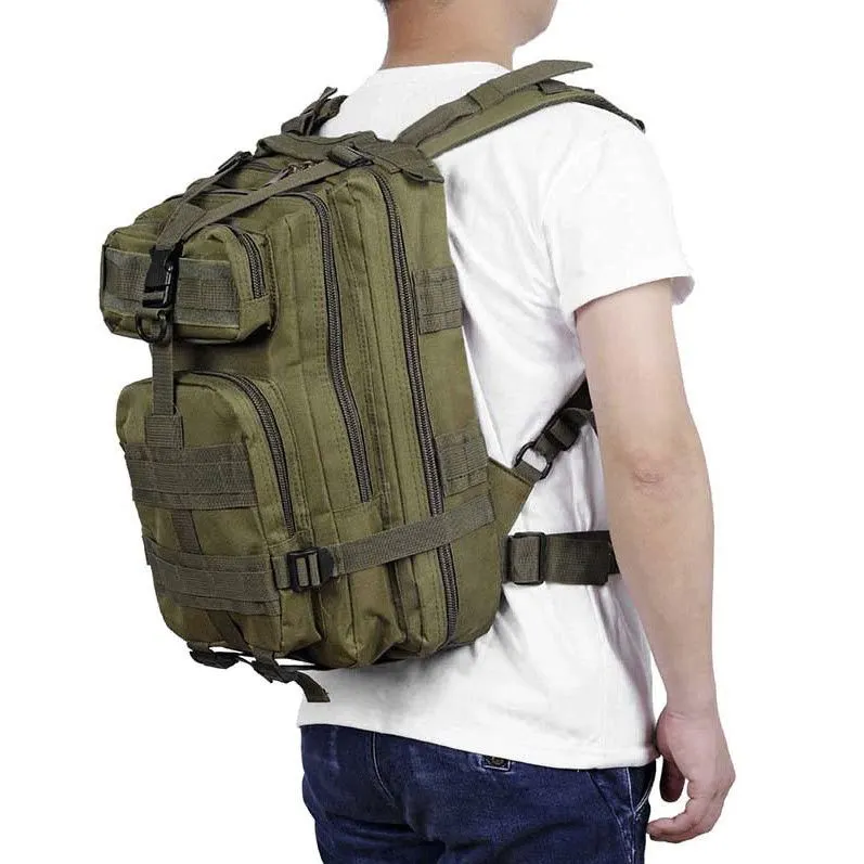 Militärrucksack 26L Camouflage – Tactical MOLLE Outdoor Rucksack in Oliv Grün für Wandern, Camping & Alltag