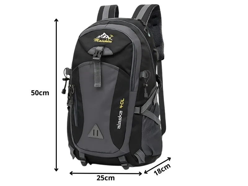 40L Wanderrucksack Trekkingrucksack Reiserucksack Schwarz Outdoor Camping Hüftgu