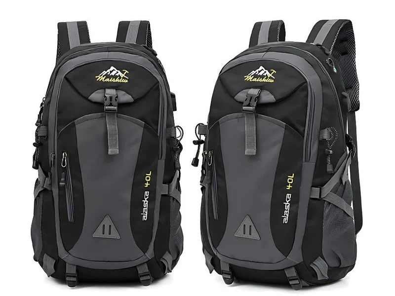 40L Wanderrucksack Trekkingrucksack Reiserucksack Schwarz Outdoor Camping Hüftgu