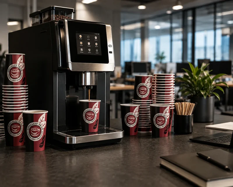1000 Pappbecher 200 ml 8oz – Einweg Kaffee To Go Becher für Gastronomie Büro Events