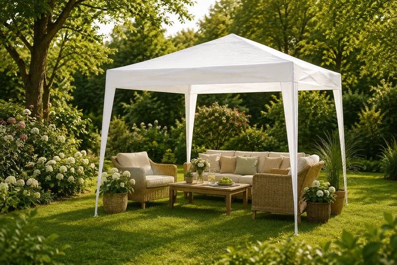 Pavillon 3x3m weiß Gartenpavillon Gartenzelt Partyzelt Festzelt Eventzelt