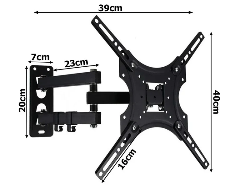 TV Wandhalterung Schwenkbar 32-55 Zoll VESA 200x200 Neigbar 22kg Schwarz