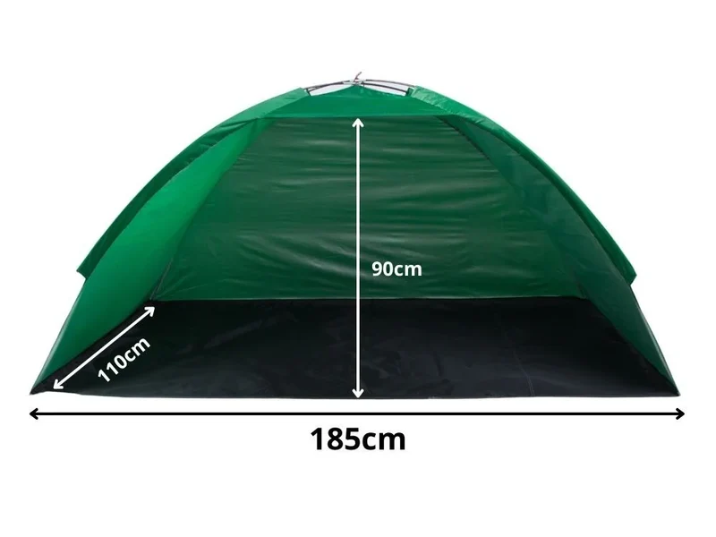 Strandzelt UV-Schutz Pop Up Strandmuschel Halboffen Garten Camping Grün
