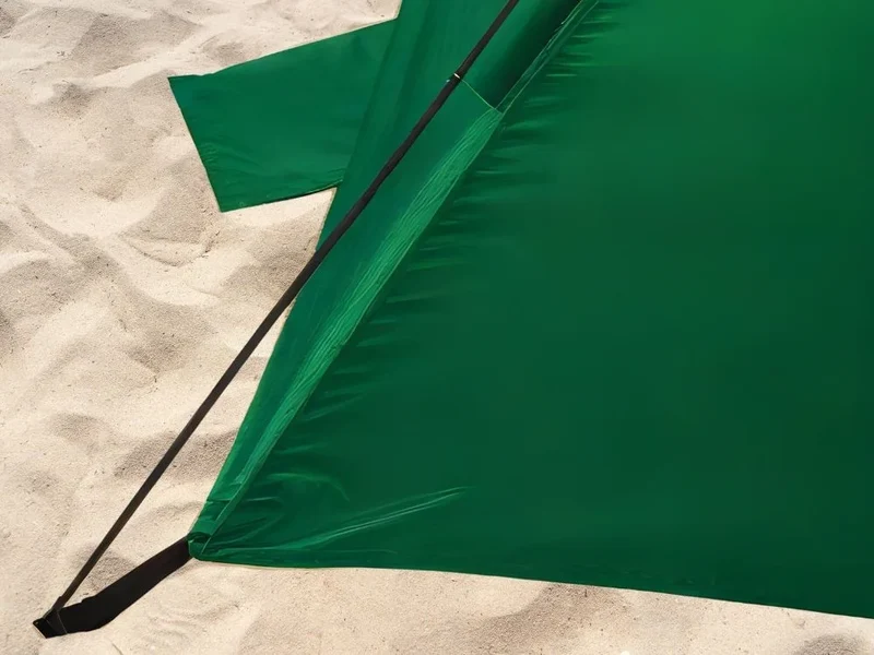 Strandzelt UV-Schutz Pop Up Strandmuschel Halboffen Garten Camping Grün