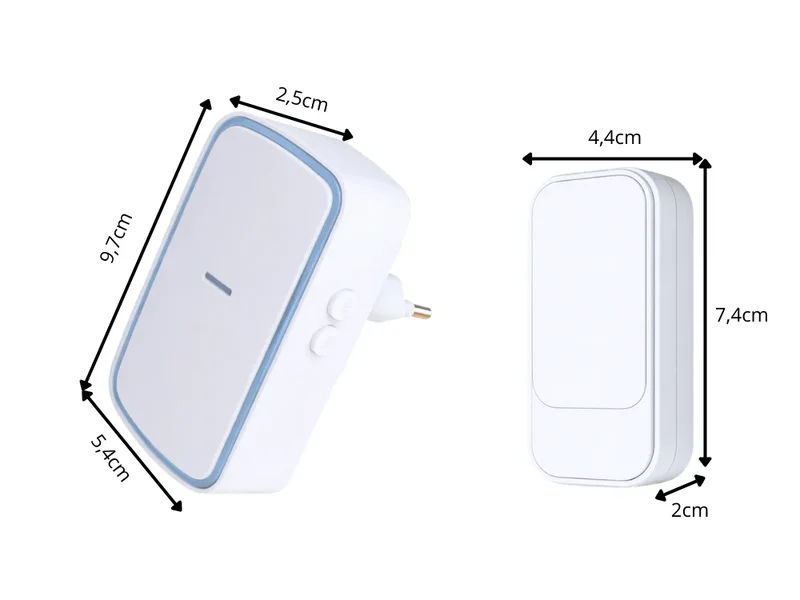 Kabellose kinetische LED Türklingel IP68 130m Funkklingel 38 Melodien Weiß