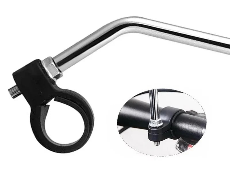 2 Fahrradspiegel mit Reflektor Lenkerspiegel 20-25 mm Verstellbar Schwarz