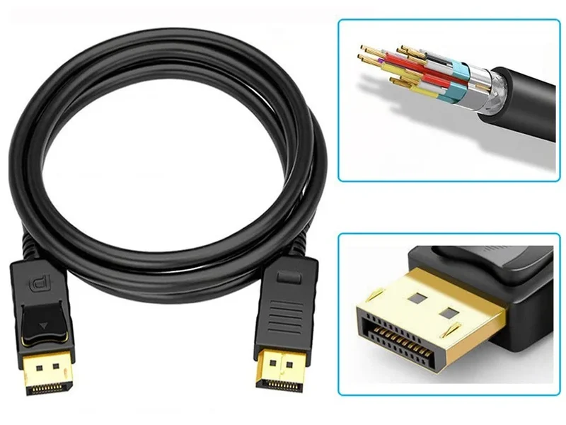 DisplayPort Kabel DP 1.4 1,5 m 8K 30Hz 4K 120Hz Audio Video Goldstecker