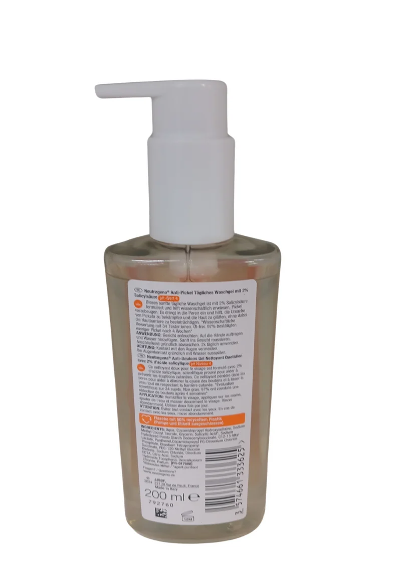 Neutrogena Anti-Pickel Gesichtsreinigung, Tägliches Waschgel mit Salicylsäure