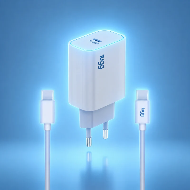 TUGG 25W USB-C Ladegerät Set Netzteil Schnellladegerät USB-C Kabel 1m PPS PD