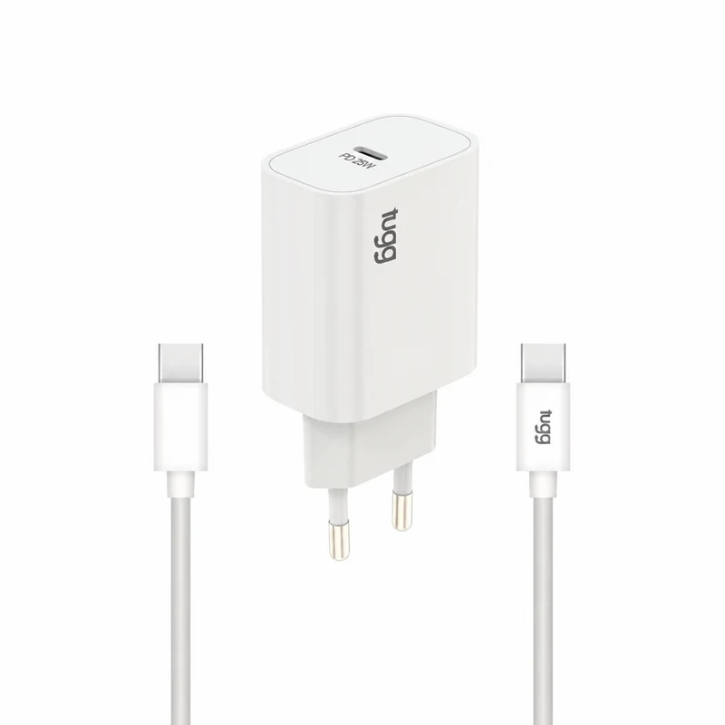 TUGG 25W USB-C Ladegerät Set Netzteil Schnellladegerät USB-C Kabel 1m PPS PD
