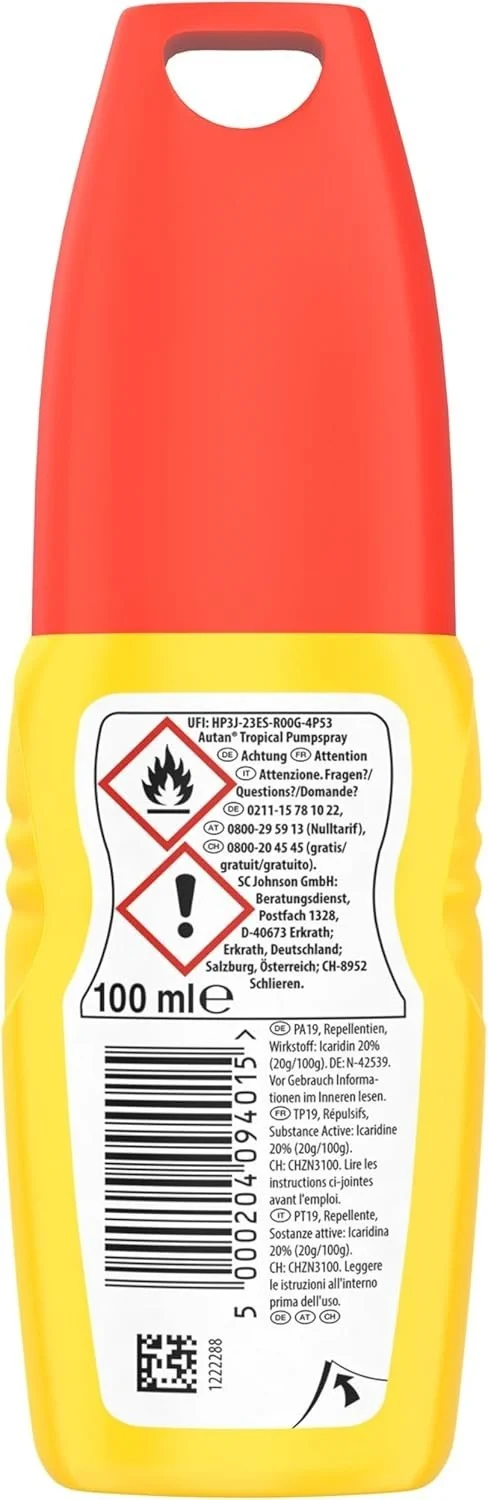 Mückenspray 100ml Mückenschutz Icaridin 20% Reise Camping Outdoor Spray