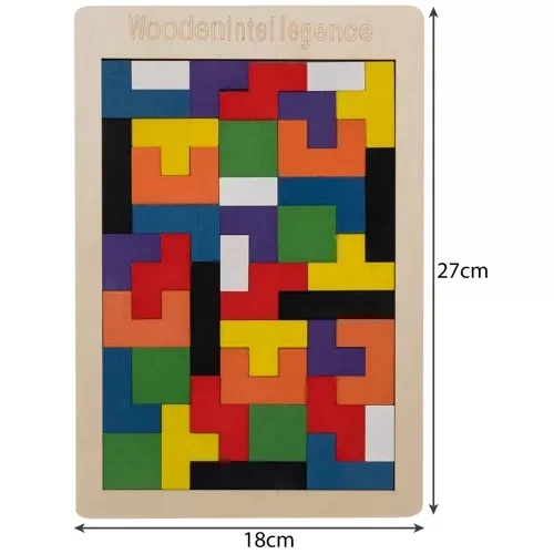 Holzpuzzle 3D mit 40 Teilen – Logik Lernspiel aus Holz für Kinder