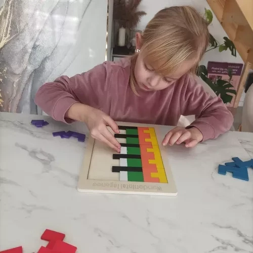 Holzpuzzle 3D mit 40 Teilen – Logik Lernspiel aus Holz für Kinder
