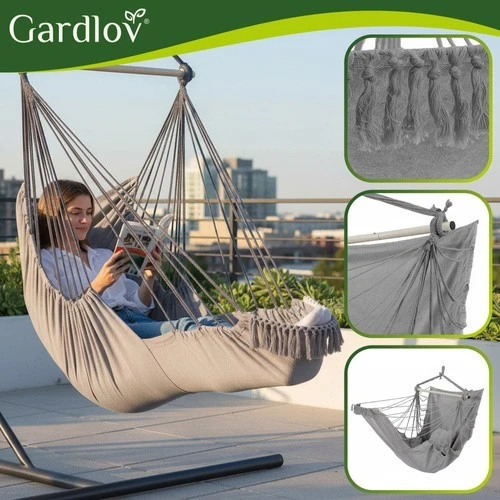 Hängesessel Hängeschaukel Hängestuhl XXL 150kg Garten Balkon mit Kissen