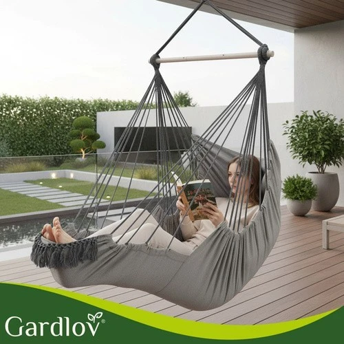 Hängesessel Hängeschaukel Hängestuhl XXL 150kg Garten Balkon mit Kissen