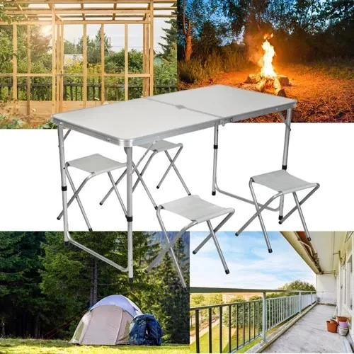 Campingtisch Klapptisch Campingset Falttisch 4 Stühle Koffertisch Outdoor
