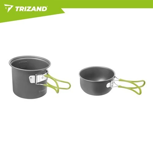 Camping Kochset Aluminium 1,2L Campinggeschirr Topf Pfanne Klappbesteck Outdoor