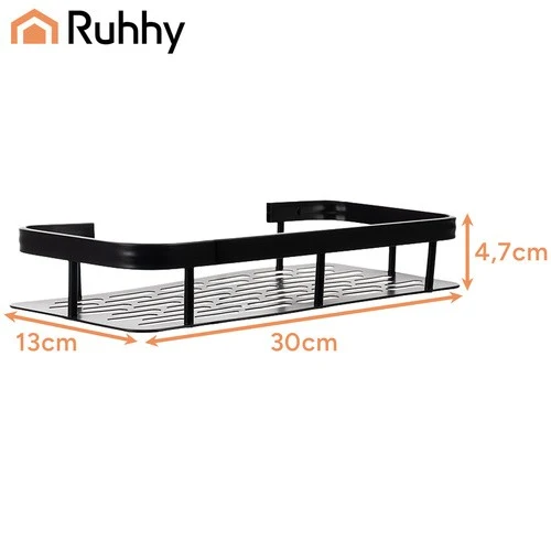 Duschregal Schwarz 2er Set Aluminium Badregal Wandregal ohne Bohren Küche