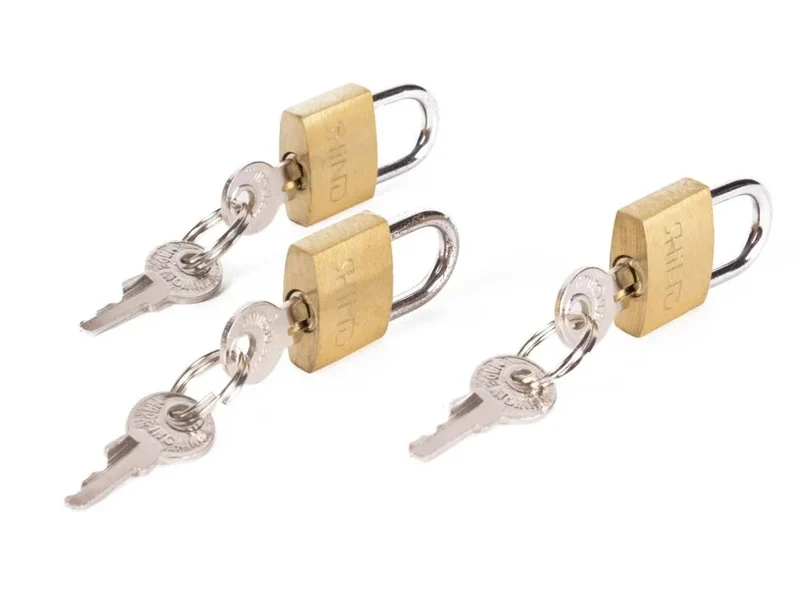 Vorhängeschloss 20mm 3er Set Schloss mit 6 Schlüsseln Mini Schloss Metall