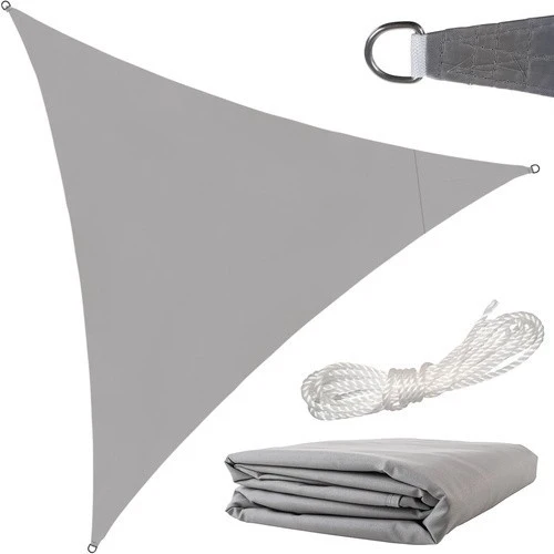 Sonnensegel 3x3x3m Dreieckig Sonnenschutz UV Schutz Garten Terrasse Grau