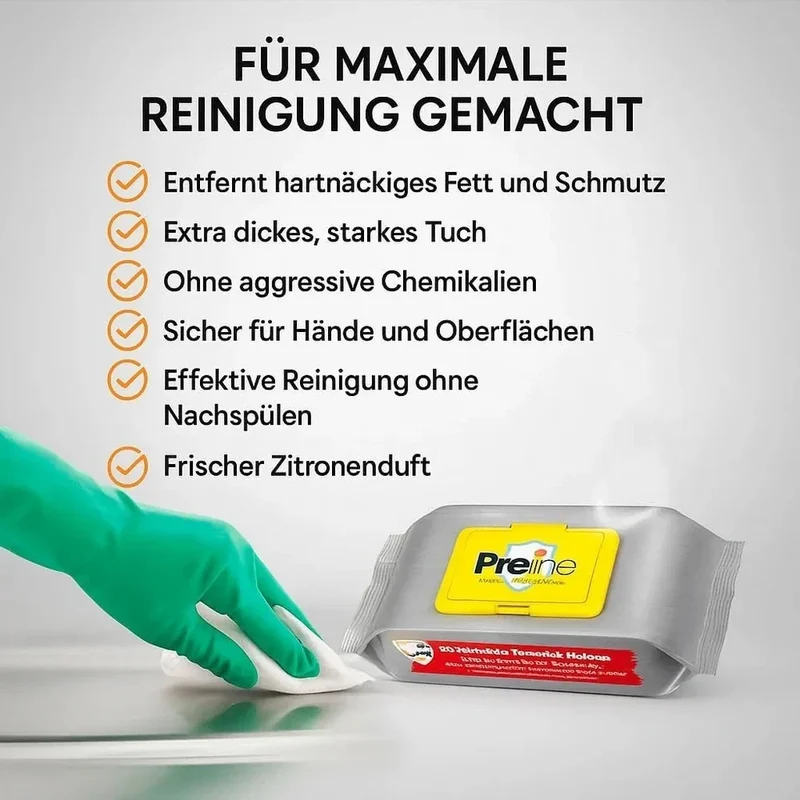 Fettlöser Reinigungstücher XL 180 Stück Küchenreiniger Feuchttücher Haushalt