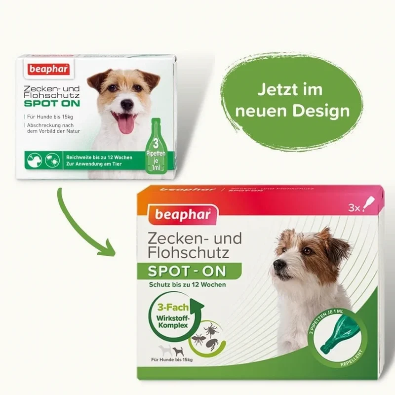 Beaphar Spot On Hunde bis 15kg Zecken Flohschutz 3x1ml Mückenschutz