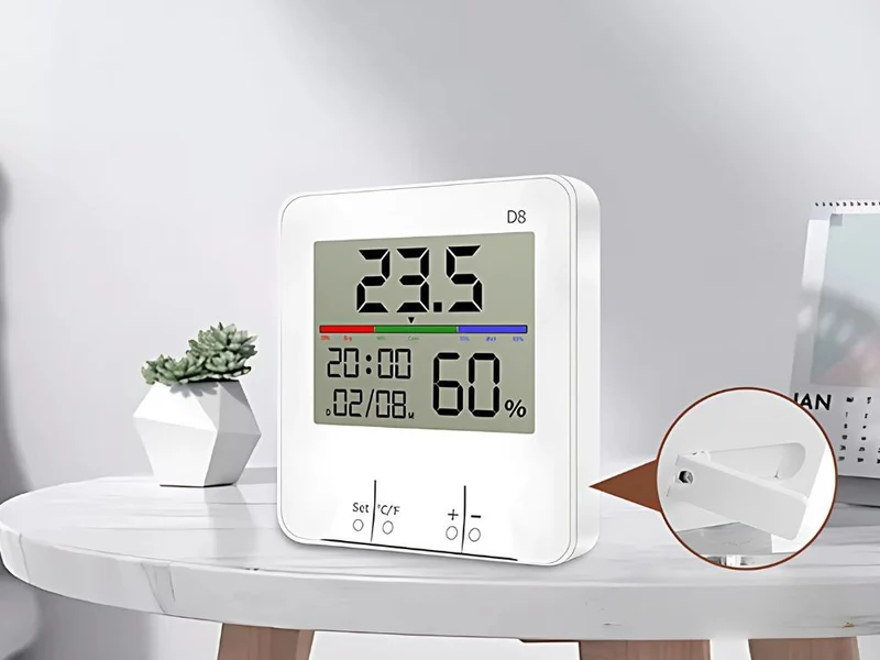 Digitales Thermometer Hygrometer Wetterstation LCD Uhr Kalender Innen