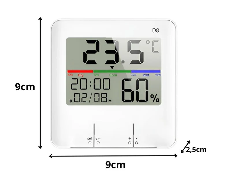 Digitales Thermometer Hygrometer Wetterstation LCD Uhr Kalender Innen