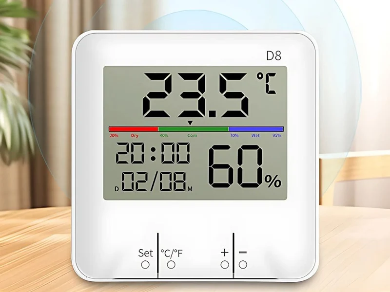 Digitales Thermometer Hygrometer Wetterstation LCD Uhr Kalender Innen