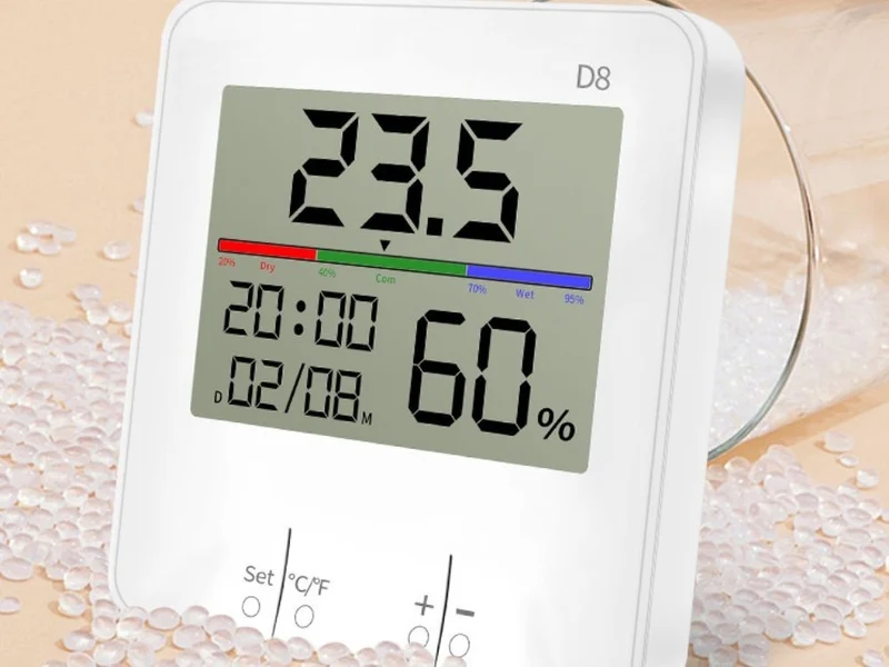 Digitales Thermometer Hygrometer Wetterstation LCD Uhr Kalender Innen