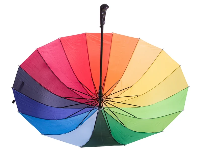 Regenschirm XXL Automatik 18 Streben Windfest Regenbogen Stockschirm Groß