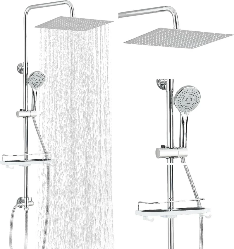 Edelstahl Regendusche Set 30x30cm Duschsystem Kopfbrause Handbrause Chrom