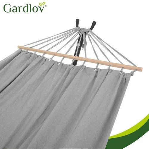 Gartenhängematte mit Gestell 200x150cm XXL 250kg Doppelhängematte Grau