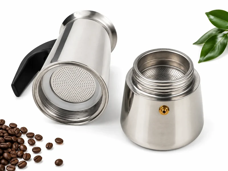 Espressokocher 300ml 6 Tassen Edelstahl Mokkakanne Kaffeekocher Induktion