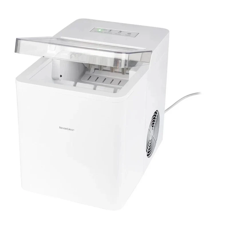 Eiswürfelmaschine 1,3L 105W Eiswürfelbereiter Weiß 2 Eiswürfelgrößen